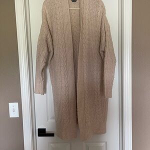 ARULA Cream Cable Knit Duster Cardigan